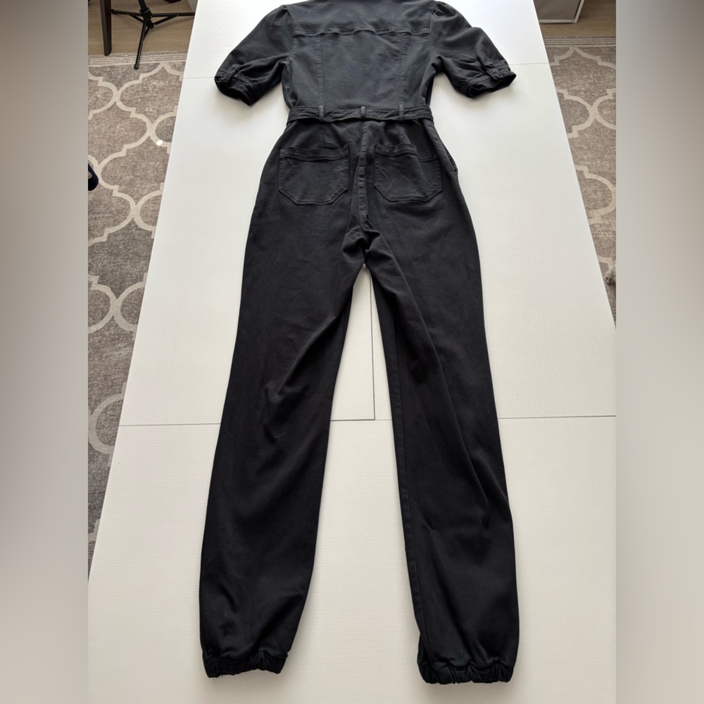 Paige Jeans Black Buttoned Jumpsuit With Belt Size 0 - Picture 2 of 9